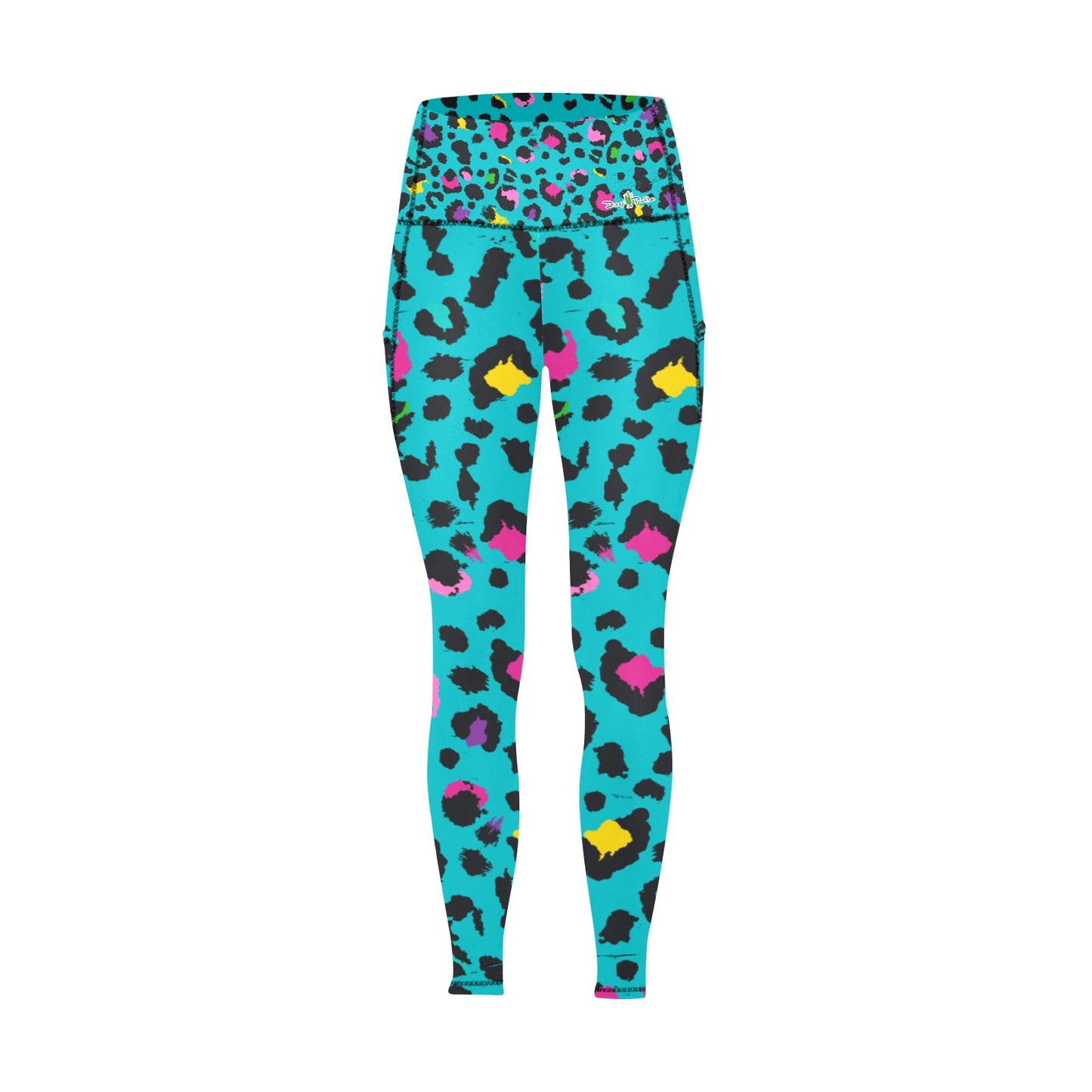 Dizzy Pickle Amber Cool Teal  Women's Pickleball Performance Leggings (Ankle Length, High-Waisted, & Two Side Pockets)