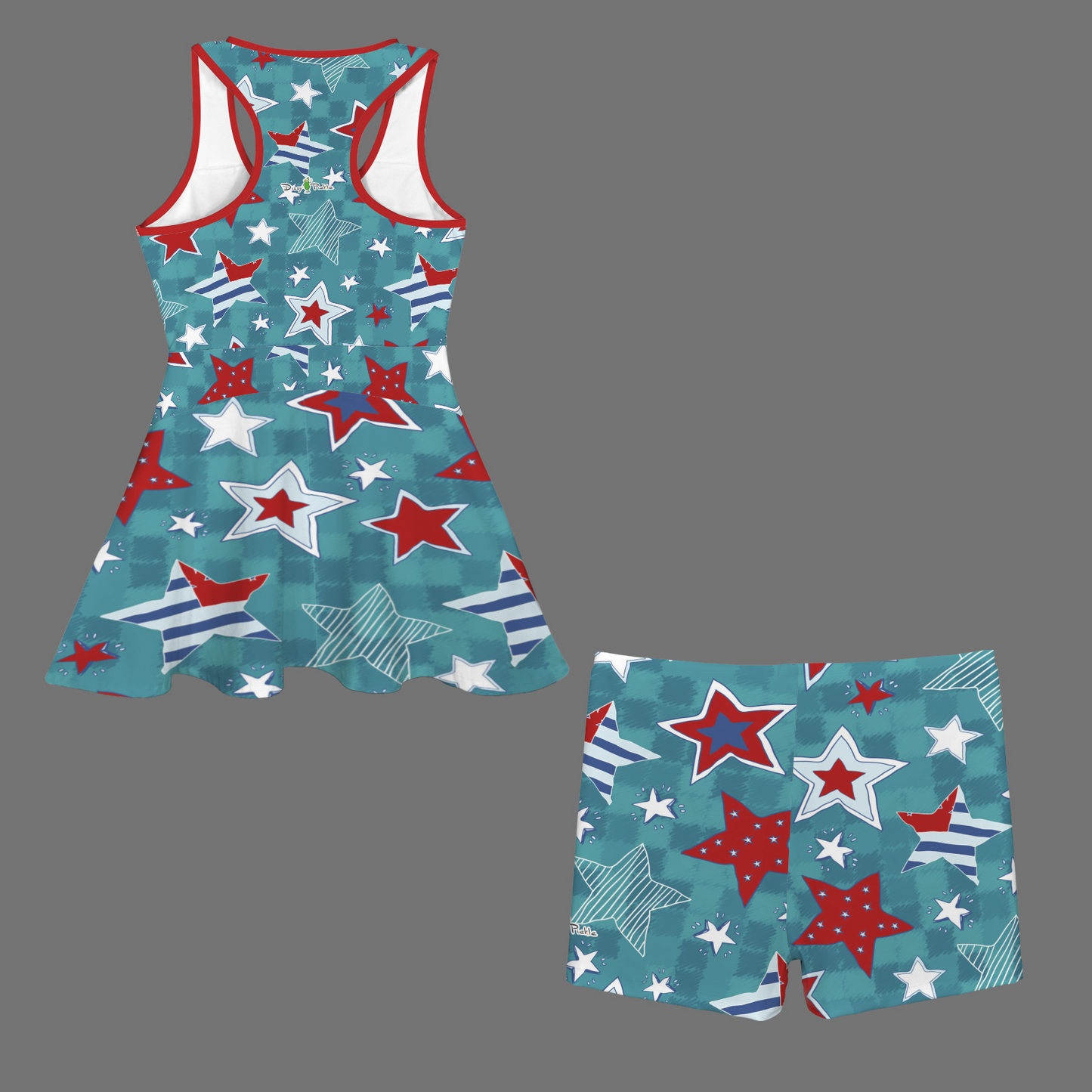 Dizzy Pickle Women's Razor Back Front Zip 2-in-1 Tank Dress and Shorts