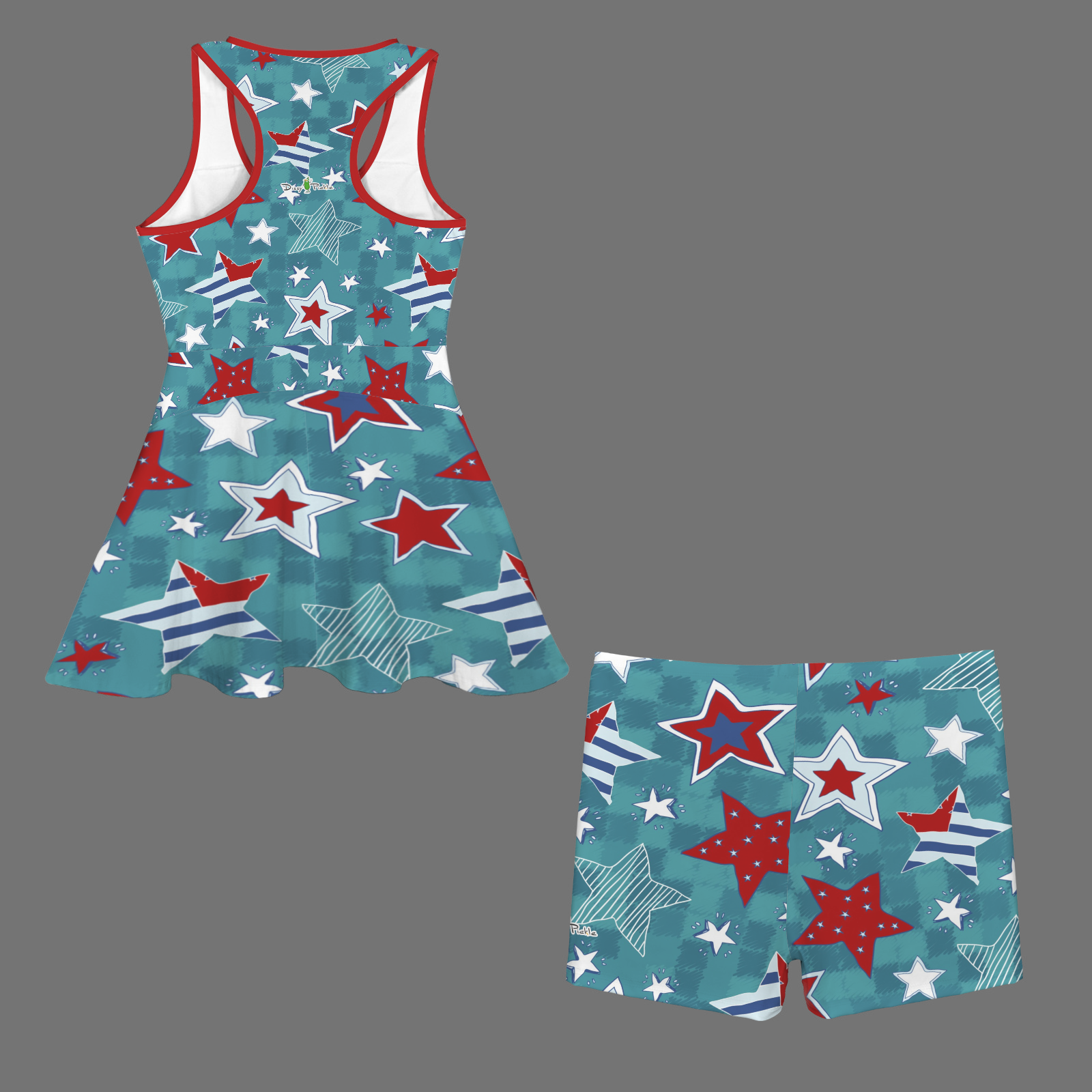 Dizzy Pickle Women's Razor Back Front Zip 2-in-1 Tank Dress and Shorts