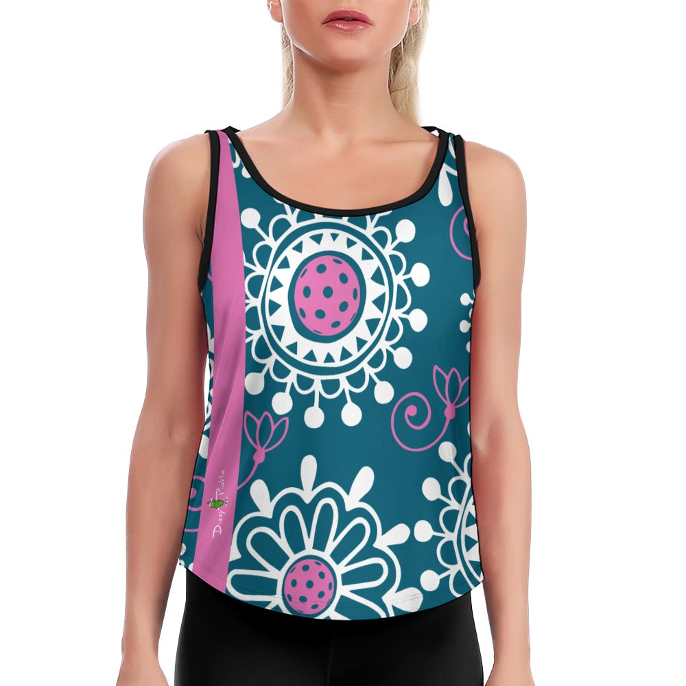 Dizzy Pickle Coming Up Daisies TP Women's Pickleball Active Performance Loose Yoga Vest