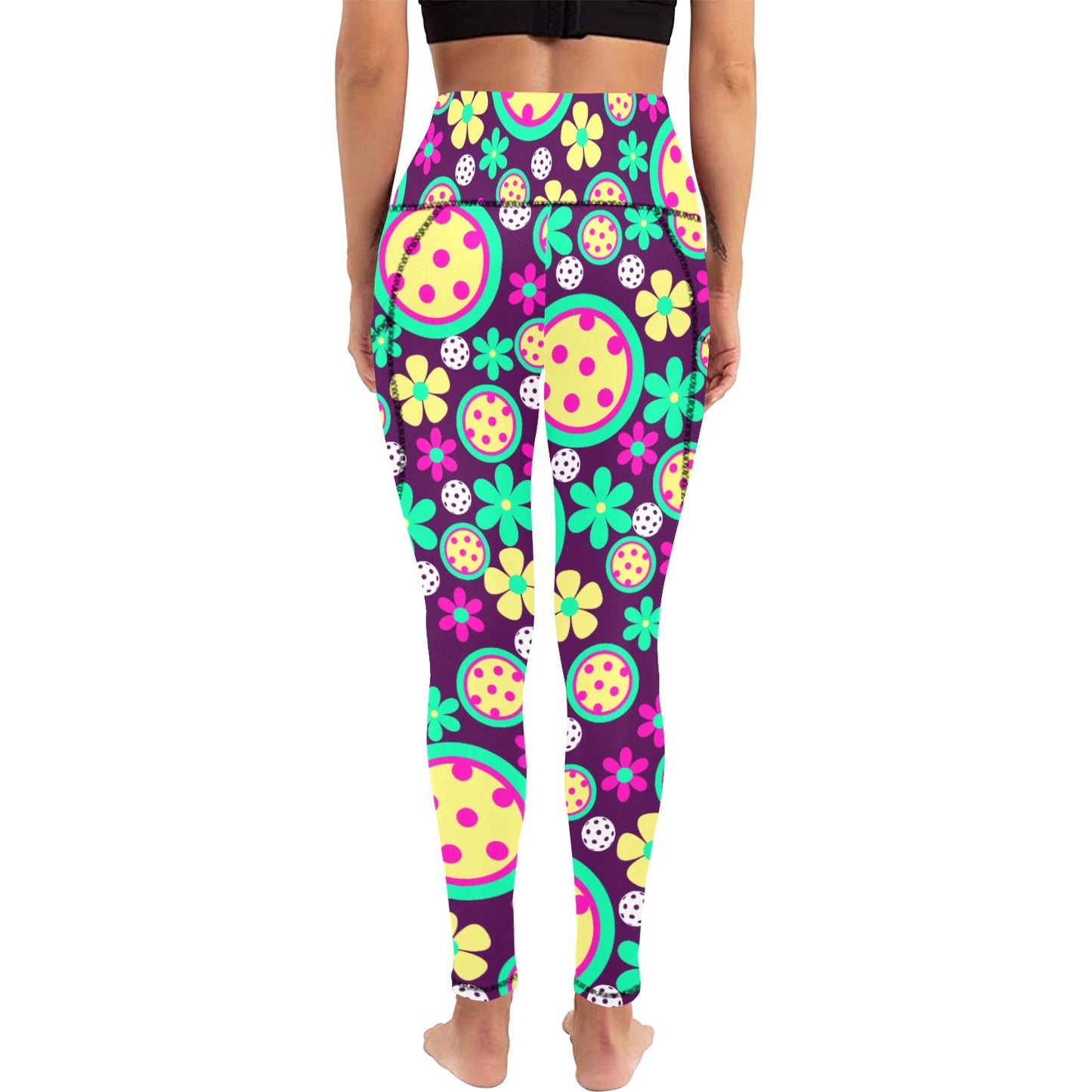 Dizzy Pickle Charlotte Women's Pickleball Performance Leggings (Ankle Length, High-Waisted, & Two Side Pockets)