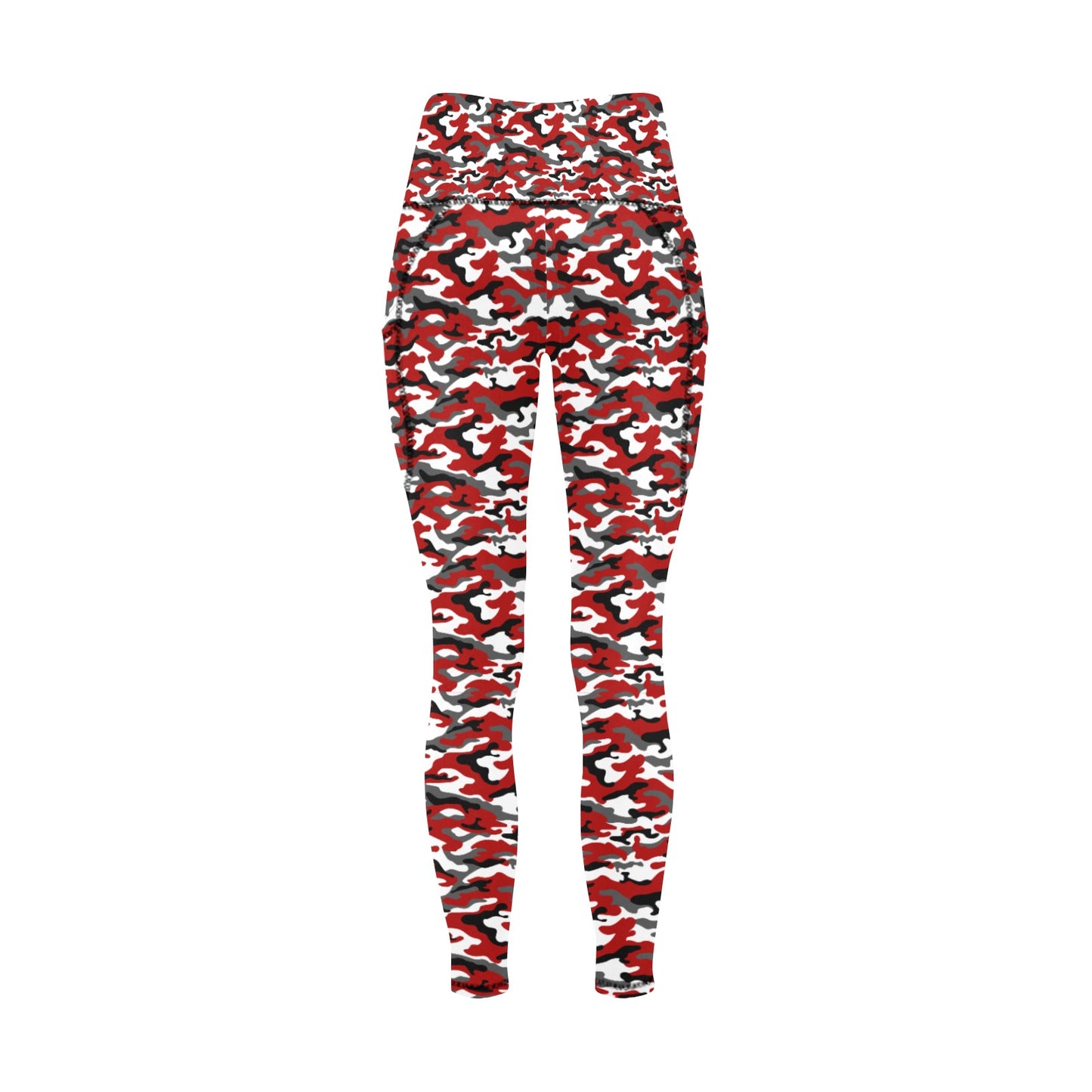 Dizzy Pickle Jan Red Women's Pickleball Performance Leggings (Ankle Length, High-Waisted, & Two Side Pockets)