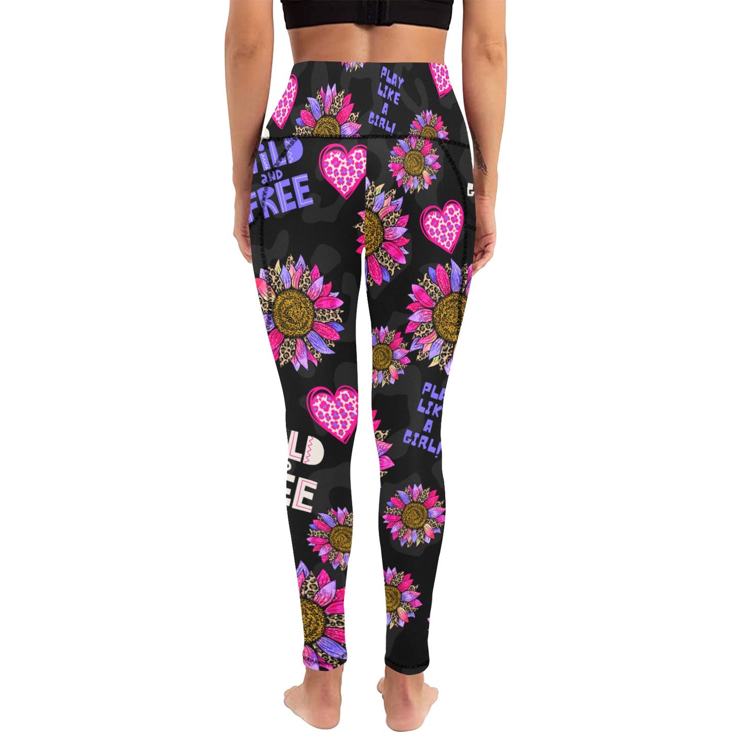 Dizzy Pickle Amber Wild and Free  Women's Pickleball Performance Leggings (Ankle Length, High-Waisted, & Two Side Pockets)