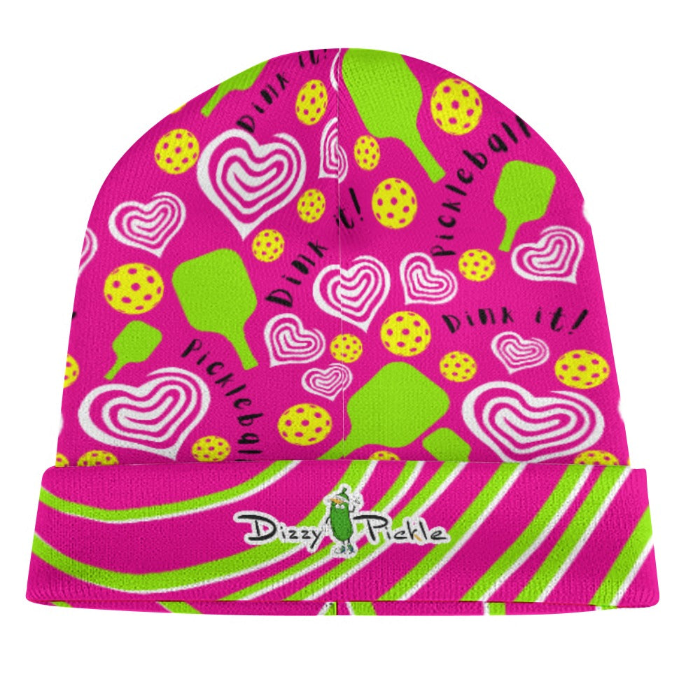 Dizzy Pickle Dinking Diva Hearts PG One-Size Knitted Beanie