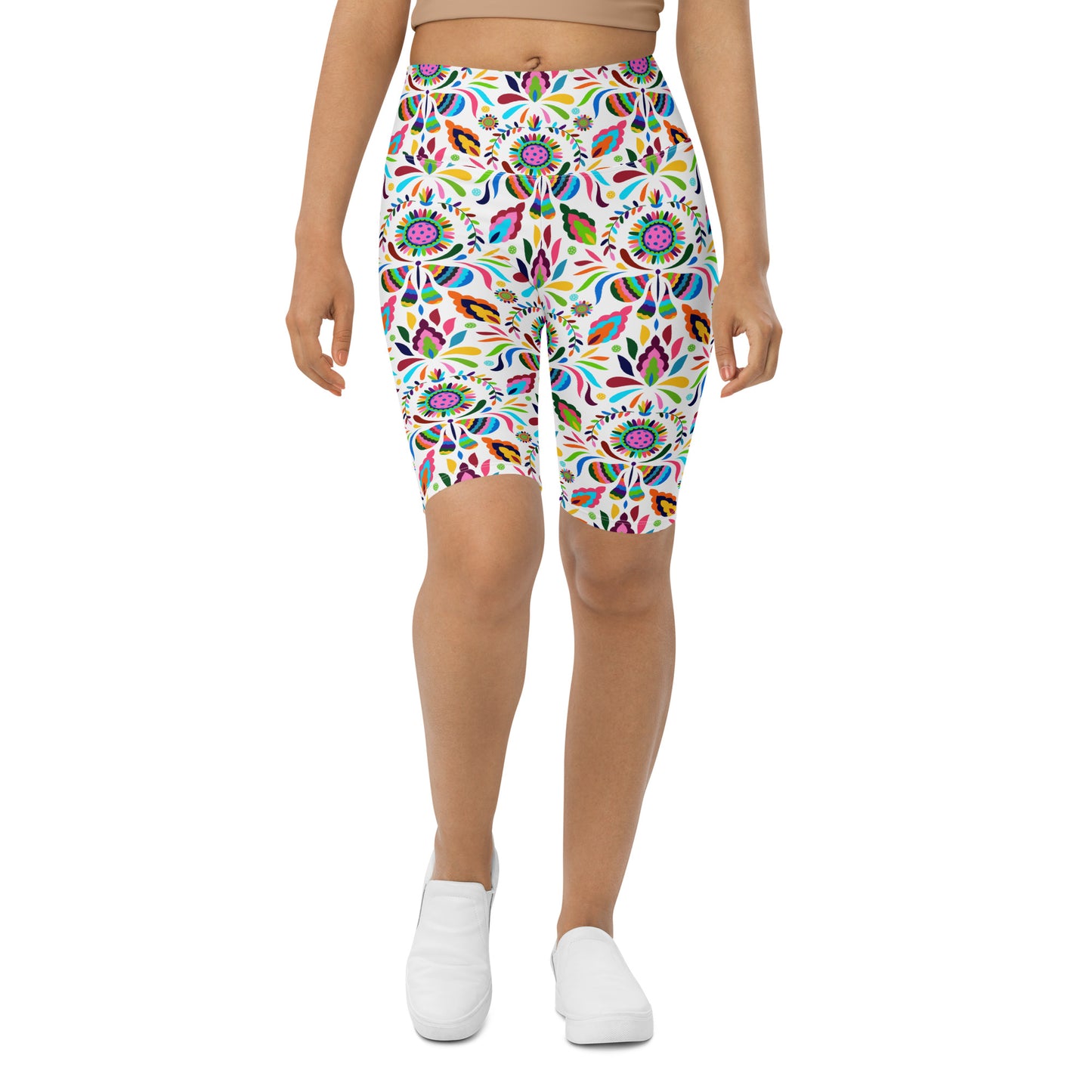 Dizzy Pickle Courtney Main Women's Pickleball High-Waist Biker Shorts White