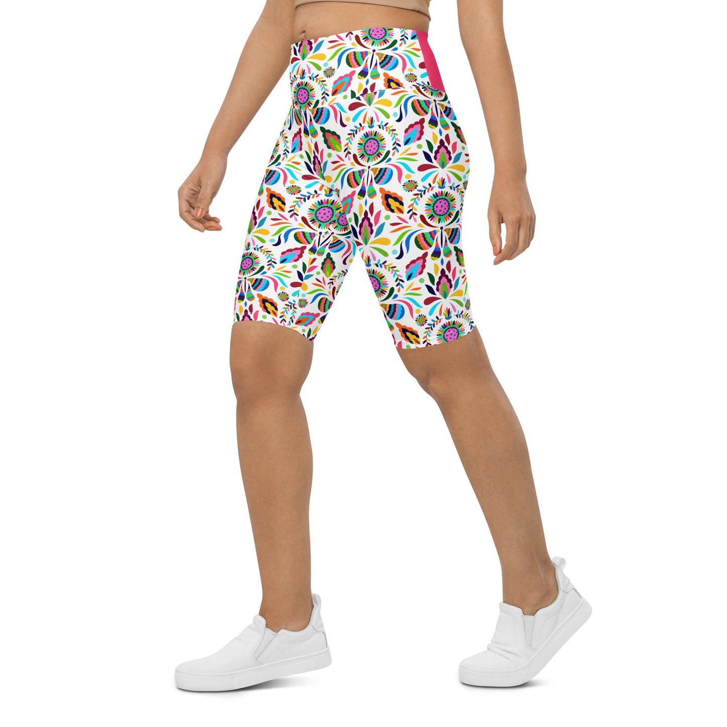 Dizzy Pickle Courtney Main Women's Pickleball High-Waist Biker Shorts White