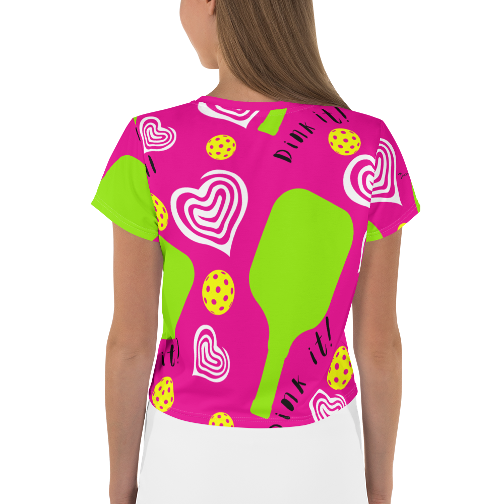 Dizzy Pickle Dinking Diva Hearts PG Women's Pickleball Crop Top