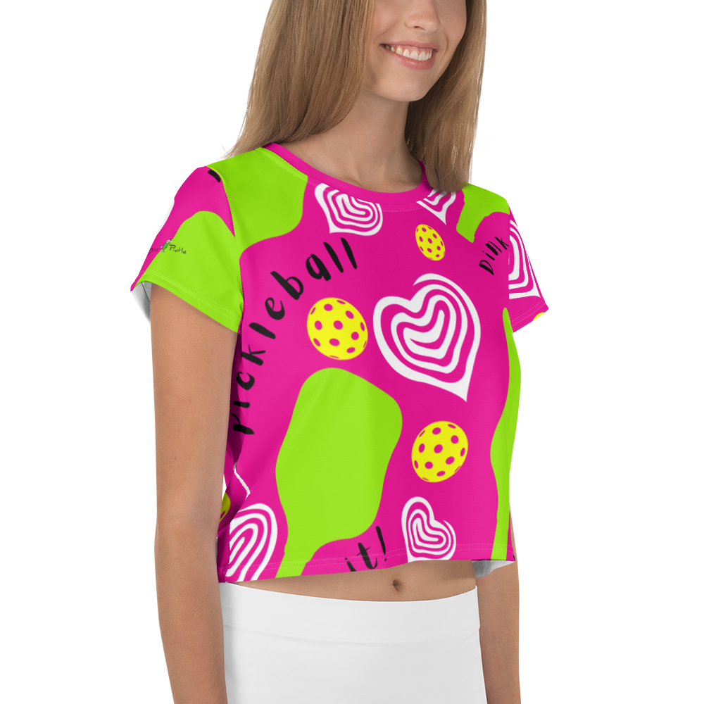 Dizzy Pickle Dinking Diva Hearts PG Women's Pickleball Crop Top