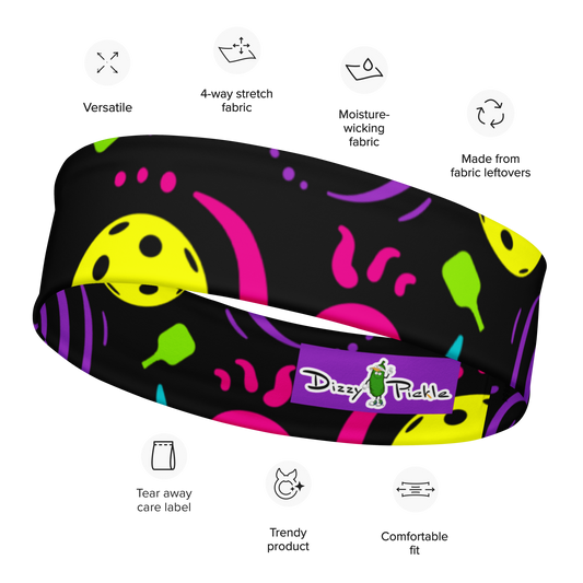 Dizzy Pickle It's Swell Black Unisex Pickleball Headband