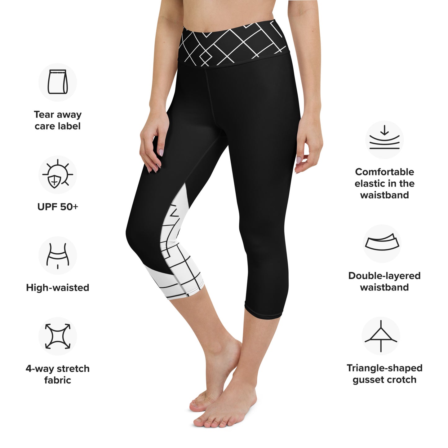 Lisa - BW - Pickleball Capri Leggings by Dizzy Pickle