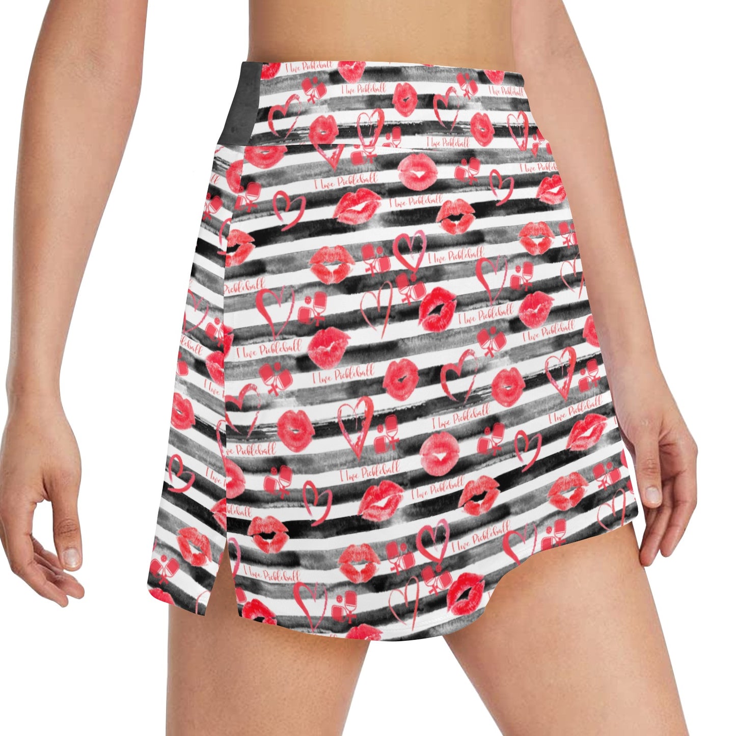 Dizzy Pickle Hugs and Kisses Main Women's Pickleball 18"  Athletic Skort with Inner Shorts and Two Ball Pockets