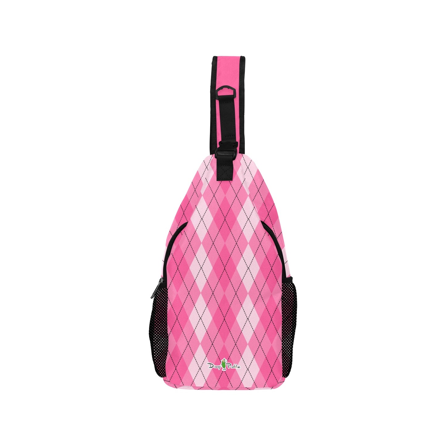 Dizzy Pickle Ashley Argyle Pink Pickleball Grab-N-Go Crossbody Casual Chest Bag