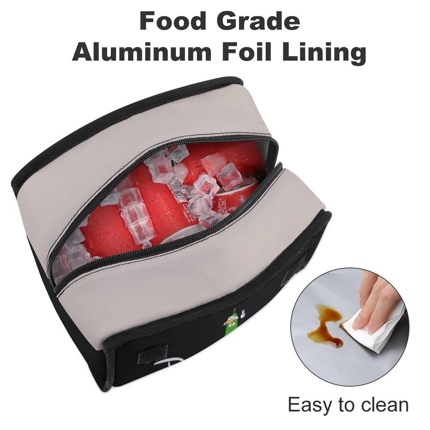 Custom Flip Top Insulated Lunch Bag Thermal Cooler Tote With Handle