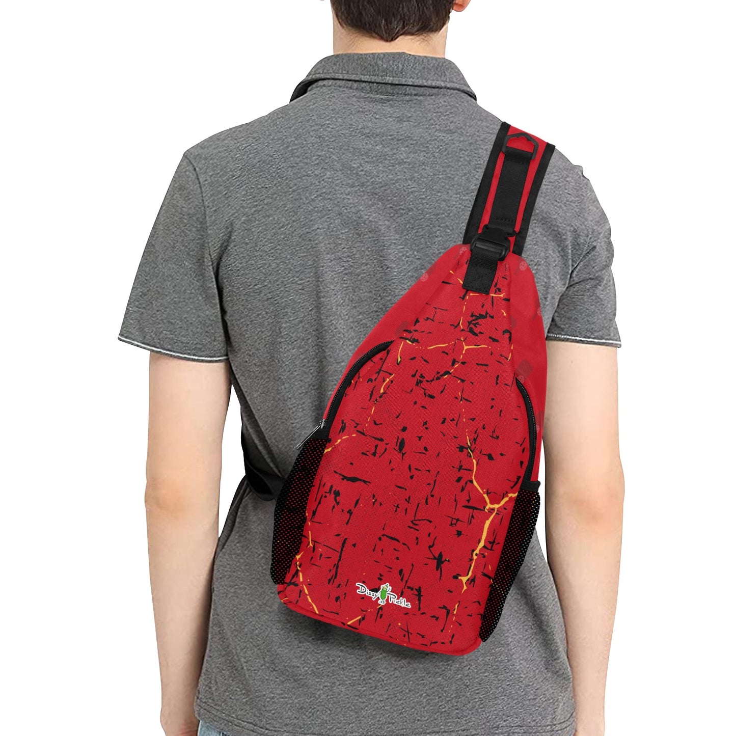 Dizzy Pickle Lynne Red Pickleball Grab-N-Go Crossbody Casual Chest Bag