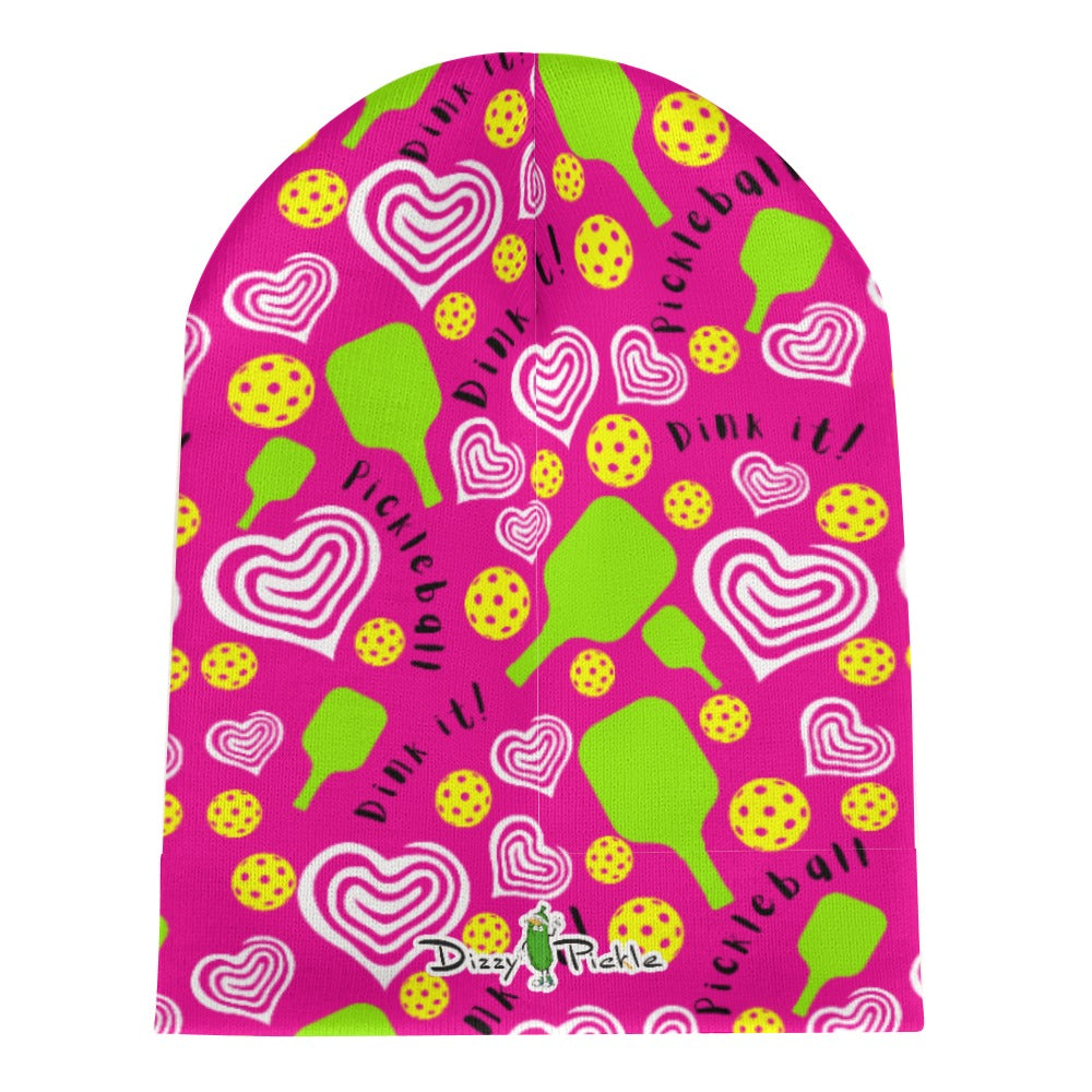 Dizzy Pickle Dinking Diva Hearts PG One-Size Knitted Beanie