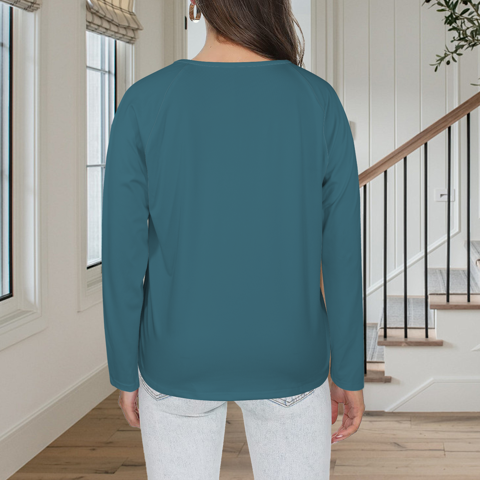 Three Button Long Sleeve Dark Teal