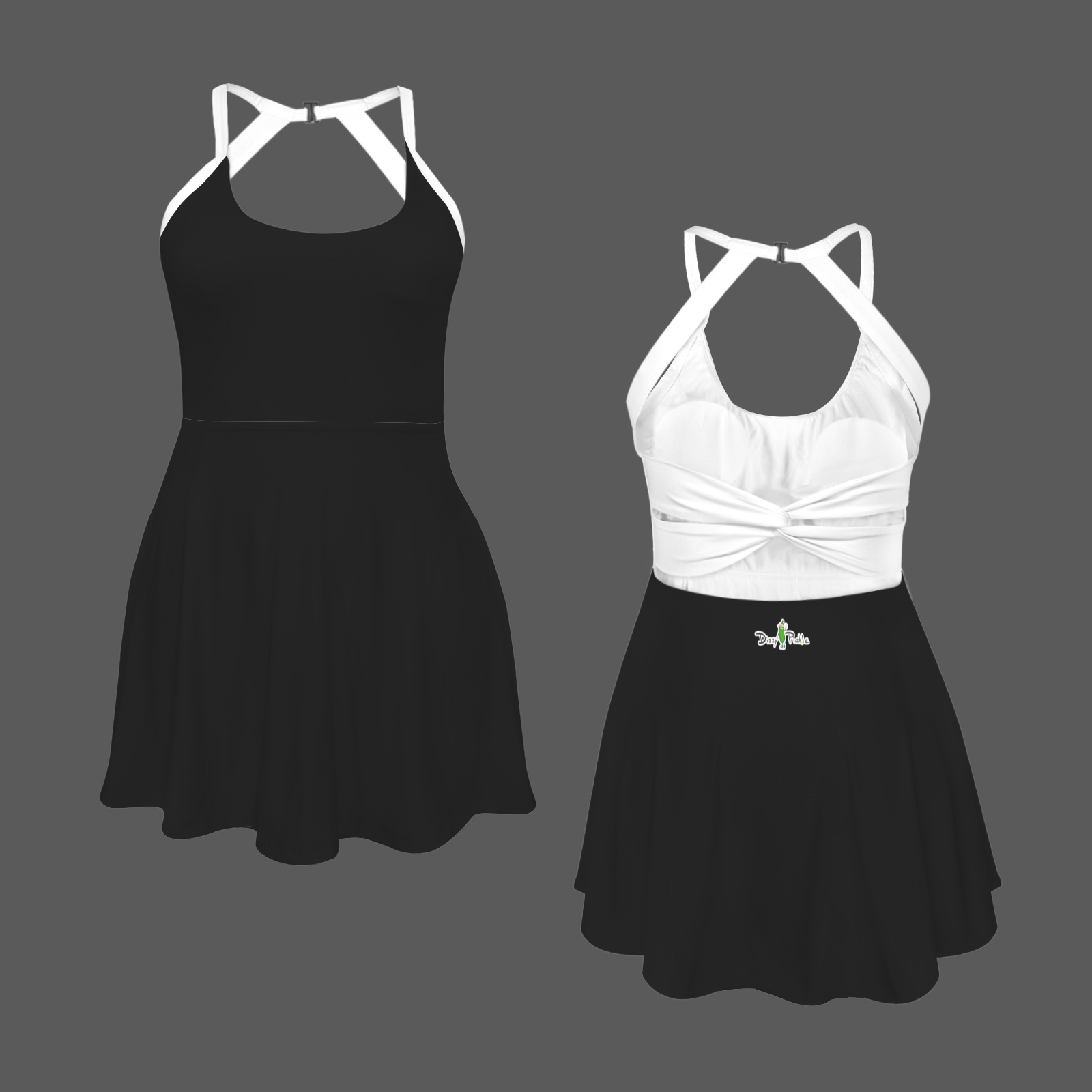 Dizzy Pickle DZY P Classic Black_White Women's Pickleball Twist-Back A – dizzyp
