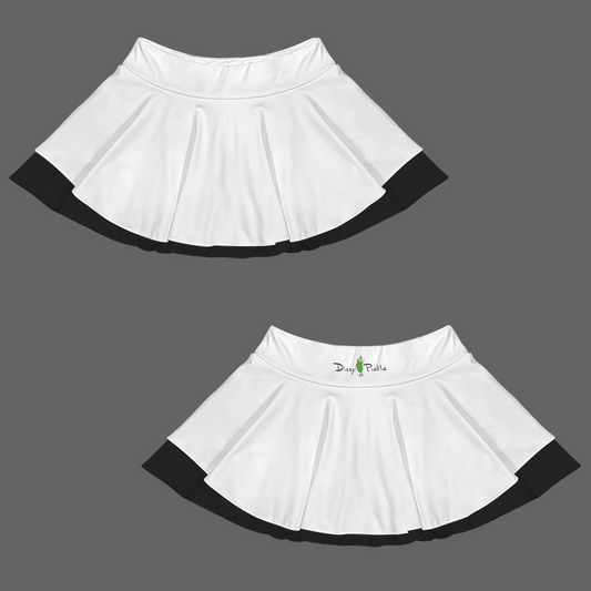 Dizzy Pickle DZY P Classic Solid White_Black Women's Double Hem Pickleball Skort