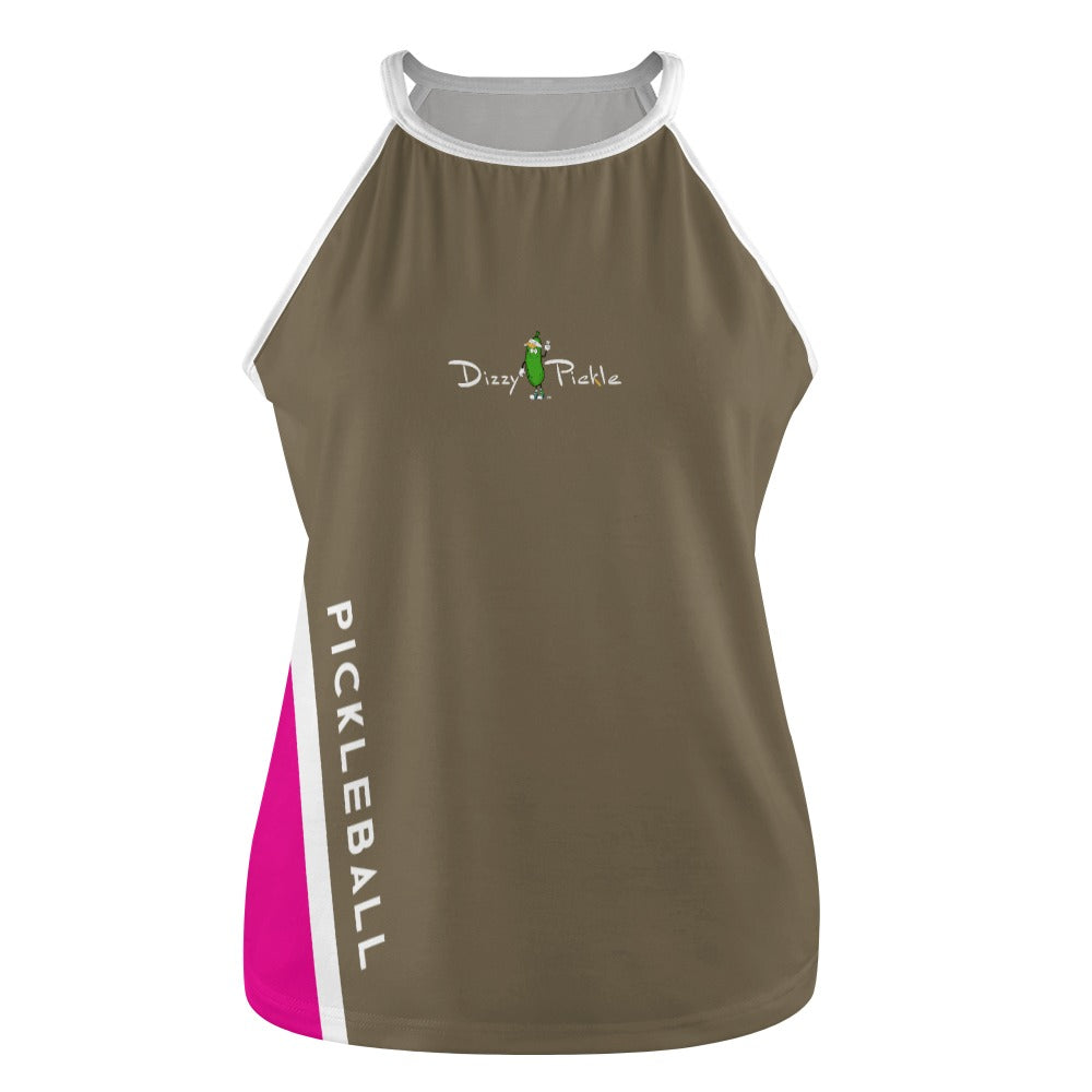 Dizzy Pickle Performance DS Women's Pickleball Sleeveless Crew Neck Vest Moss  Fuchsia