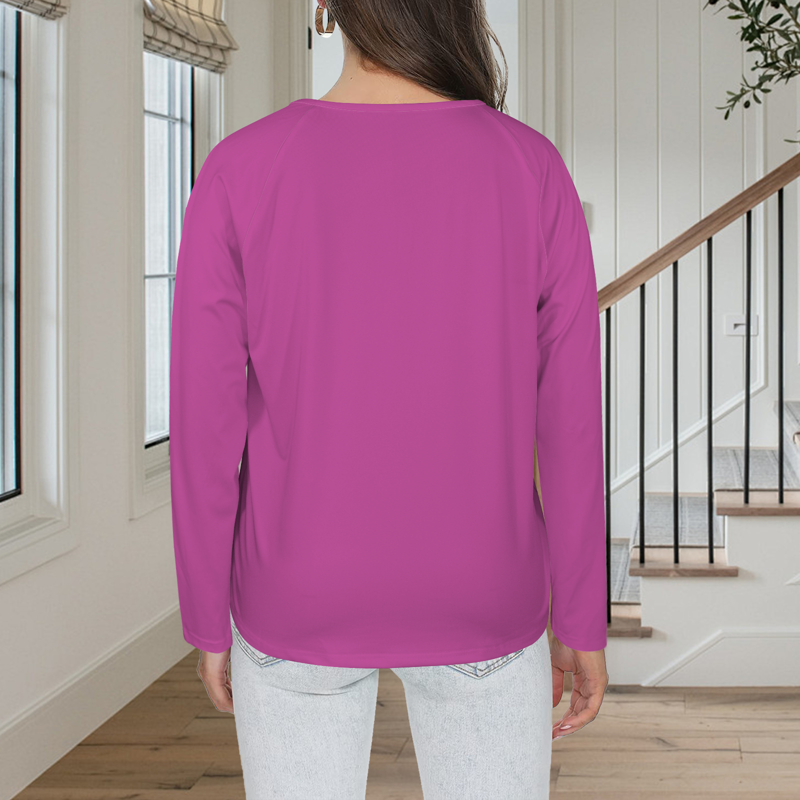 Three Button Long Sleeve Mulberry
