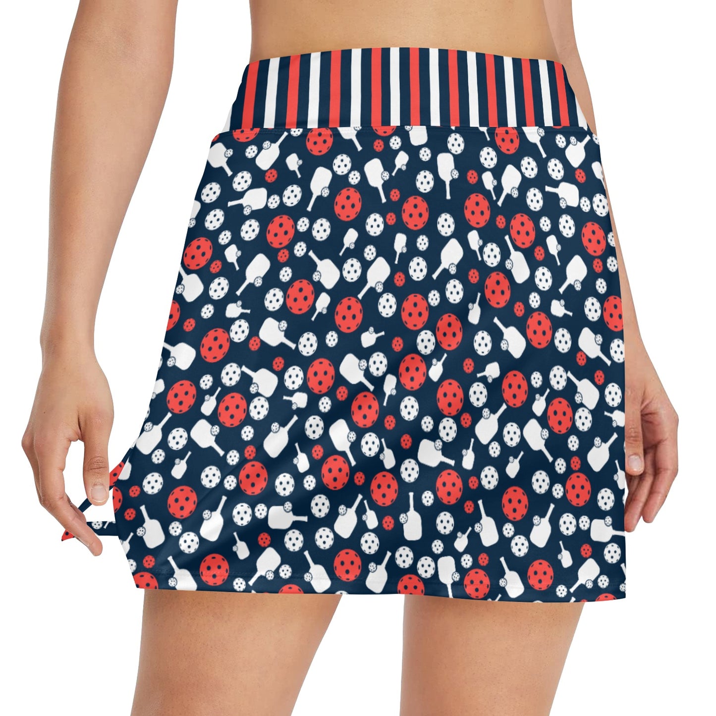 Dizzy Pickle Van Mini Balls and Paddles Women's Pickleball 18" Athletic Skort with Inner Shorts and Two Ball Pockets