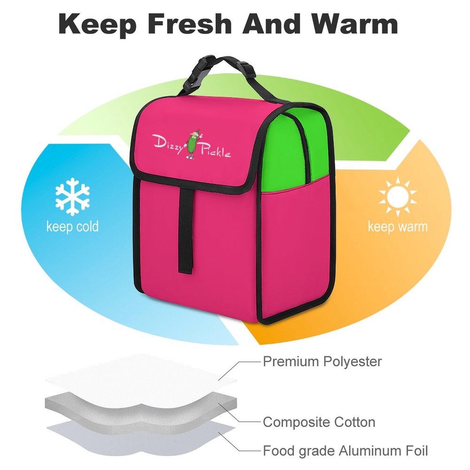 Custom Flip Top Insulated Lunch Bag Thermal Cooler Tote With Handle