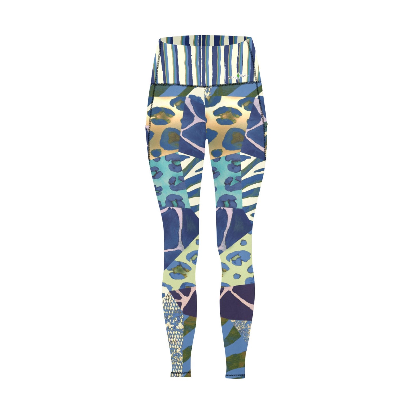 Dizzy Pickle Anne Gone Wild Women's Pickleball Performance Leggings (Ankle Length, High-Waisted, & Two Side Pockets)