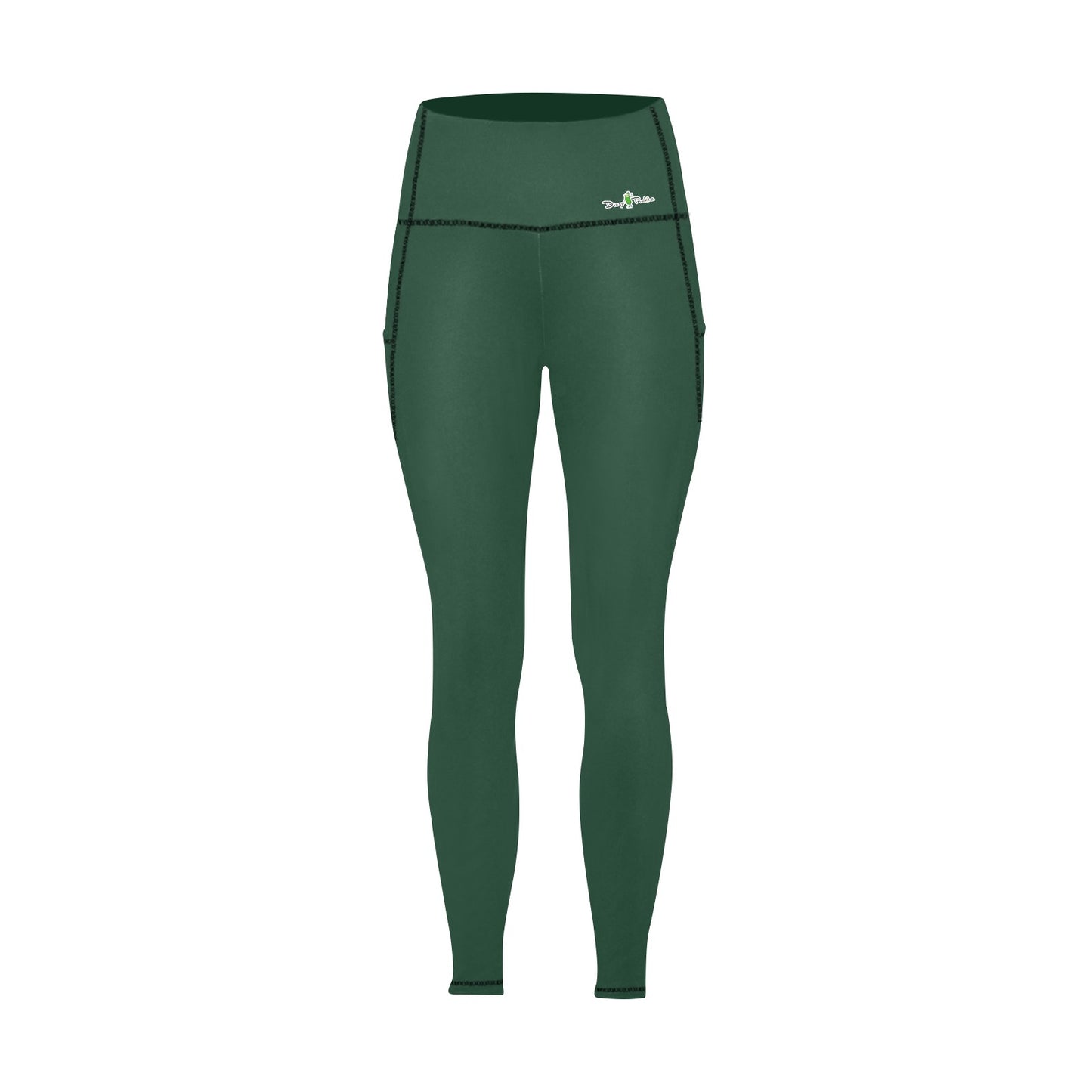 Dizzy Pickle DZY P Classic Pine Green Women's Pickleball Performance Leggings (Ankle Length, High-Waisted, & Two Side Pockets)