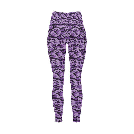 Dizzy Pickle Jan Purple Women's Pickleball Performance Leggings (Ankle Length, High-Waisted, & Two Side Pockets)