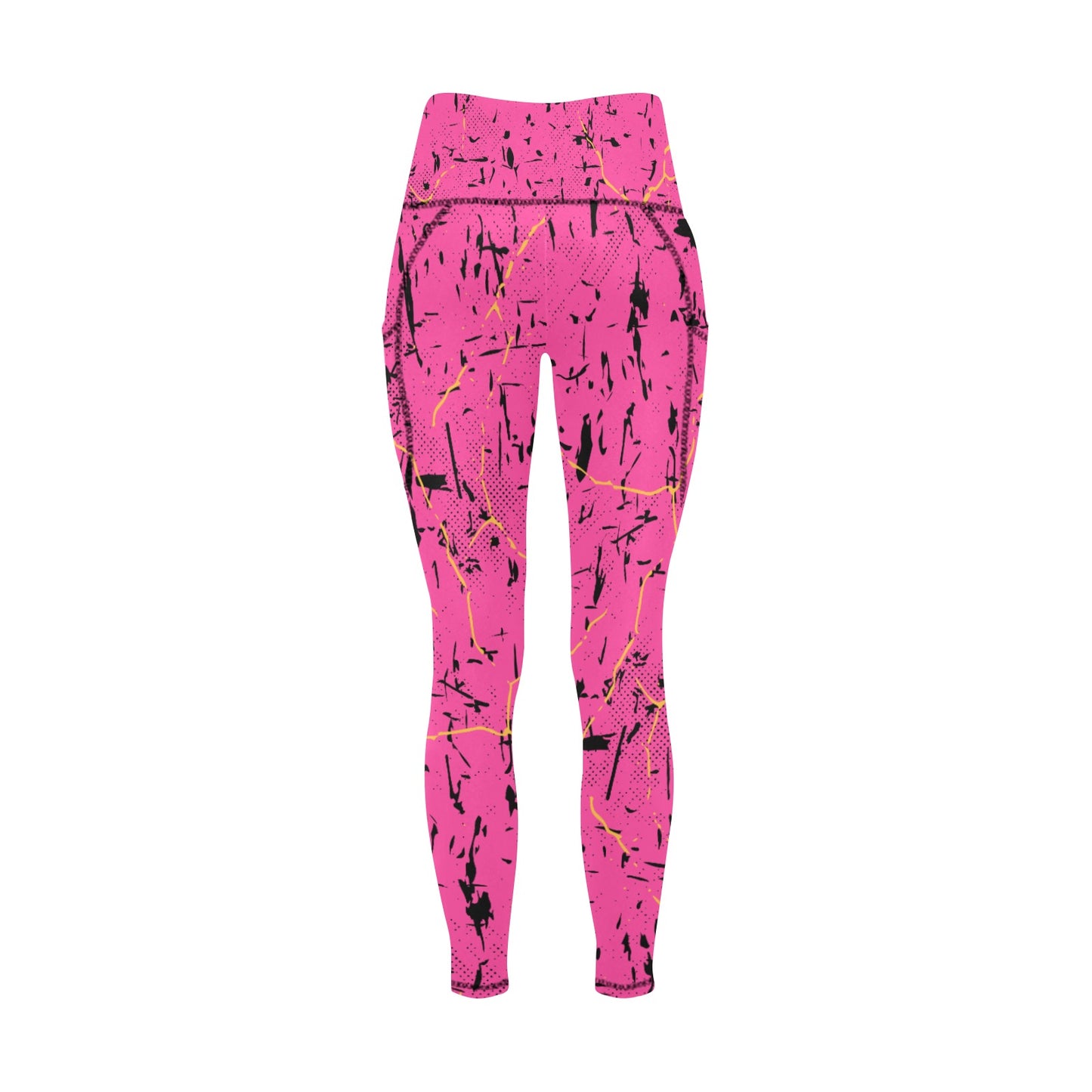 Dizzy Pickle Lynne Pink Women's Pickleball Performance Leggings (Ankle Length, High-Waisted, & Two Side Pockets)