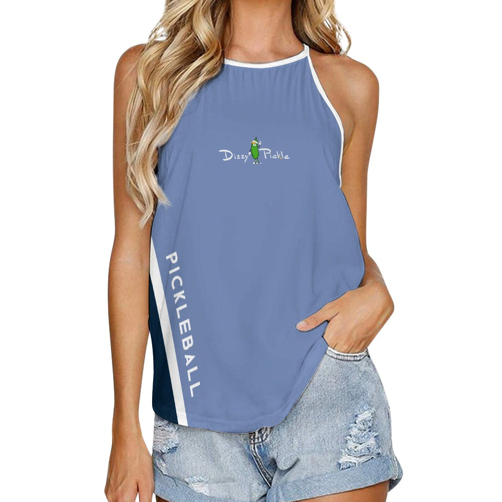 Dizzy Pickle Performance DS Women's Pickleball Sleeveless Crew Neck Vest Cornflower Blue Navy Blue