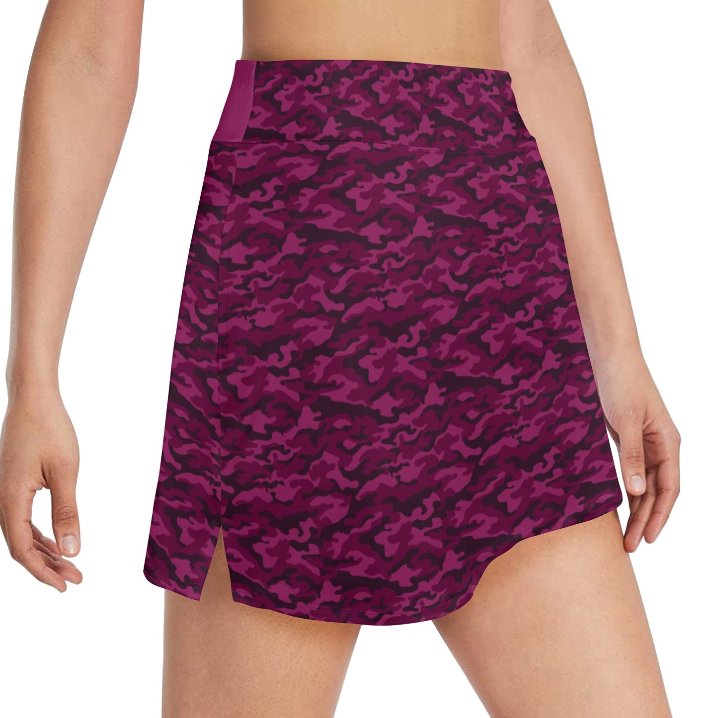 Dizzy Pickle Jan Wine_Pink Women's Pickleball 18" Athletic Skort with Inner Shorts and Two Ball Pockets