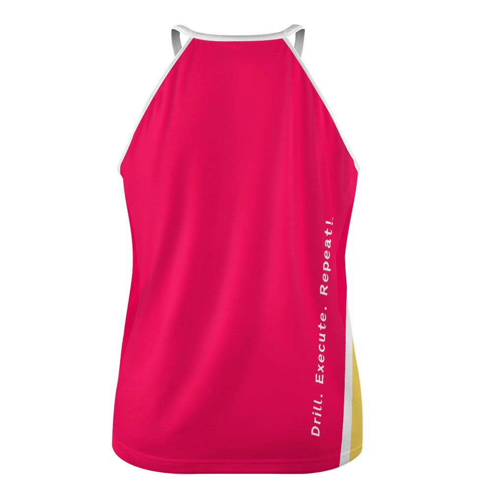 Dizzy Pickle Performance DS Women's Pickleball Sleeveless Crew Neck Vest Watermelon Pink Yellow