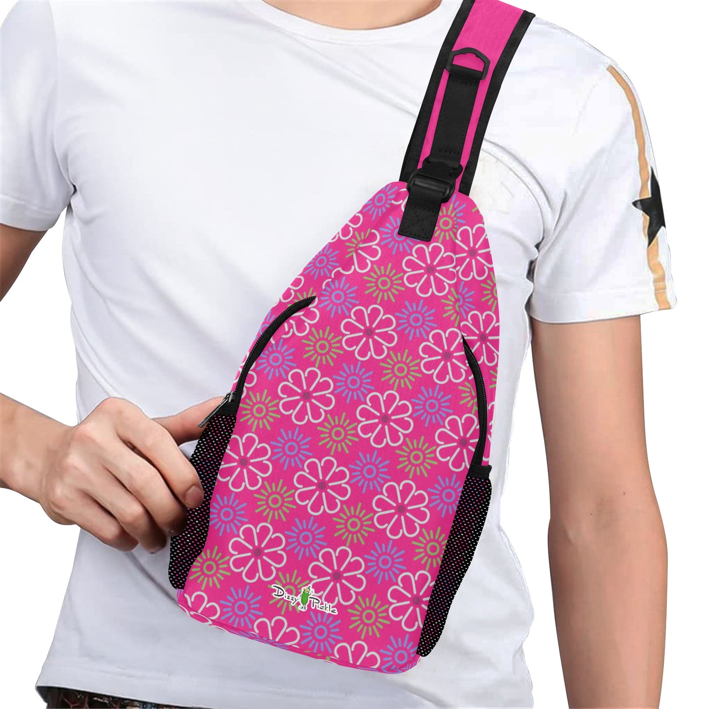 Dizzy Pickle April Pink Pickleball Grab-N-Go Crossbody Casual Chest Bag