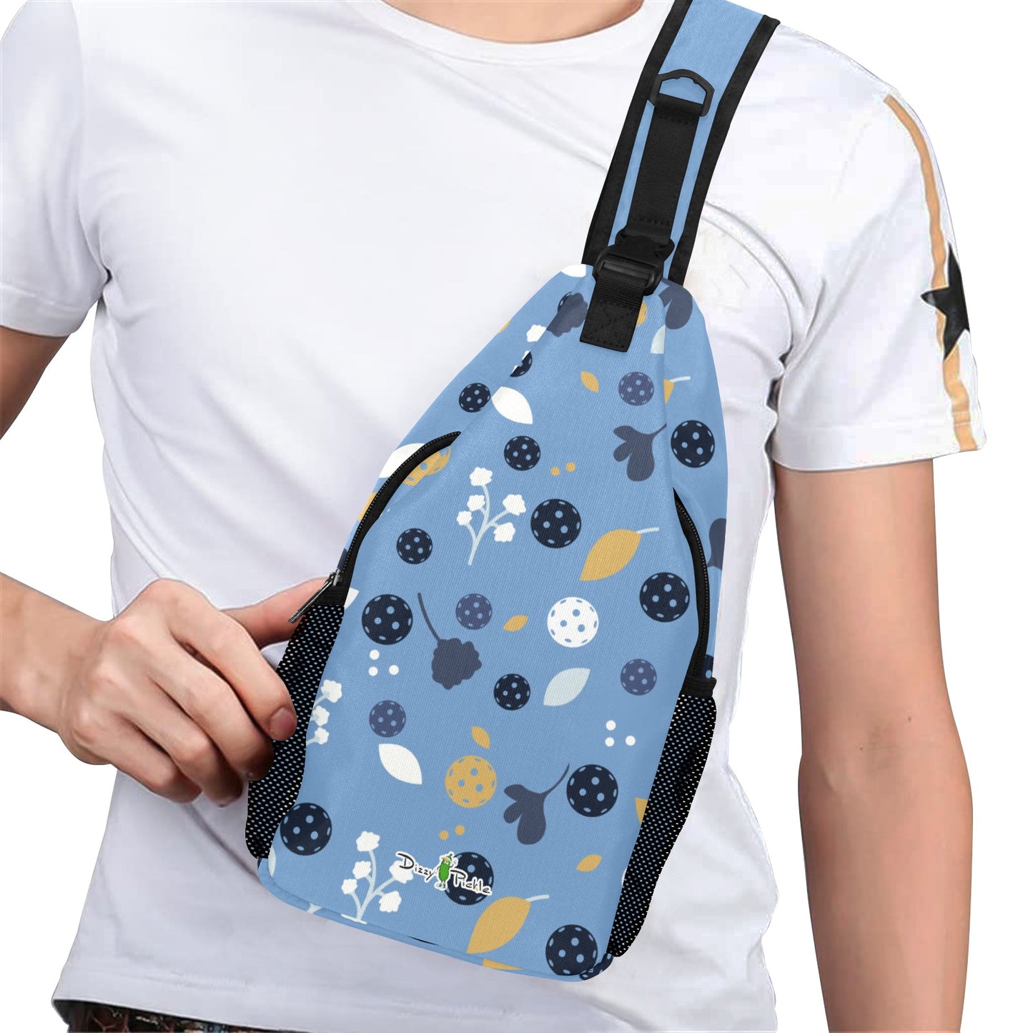 Dizzy Pickle Lesley Light Blue Pickleball Grab-N-Go Crossbody Casual Chest Bag