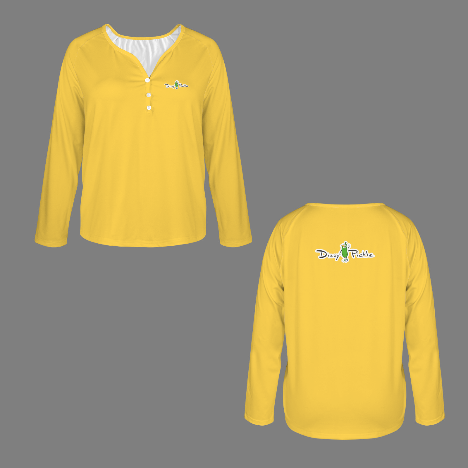Three Button Long Sleeve Goldenrod Yellow
