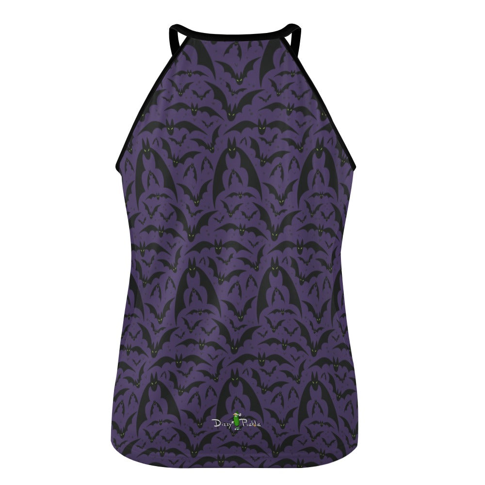 Dizzy Pickle Halloween 103132 Purple Bats Women's Pickleball Crew Neck Vest