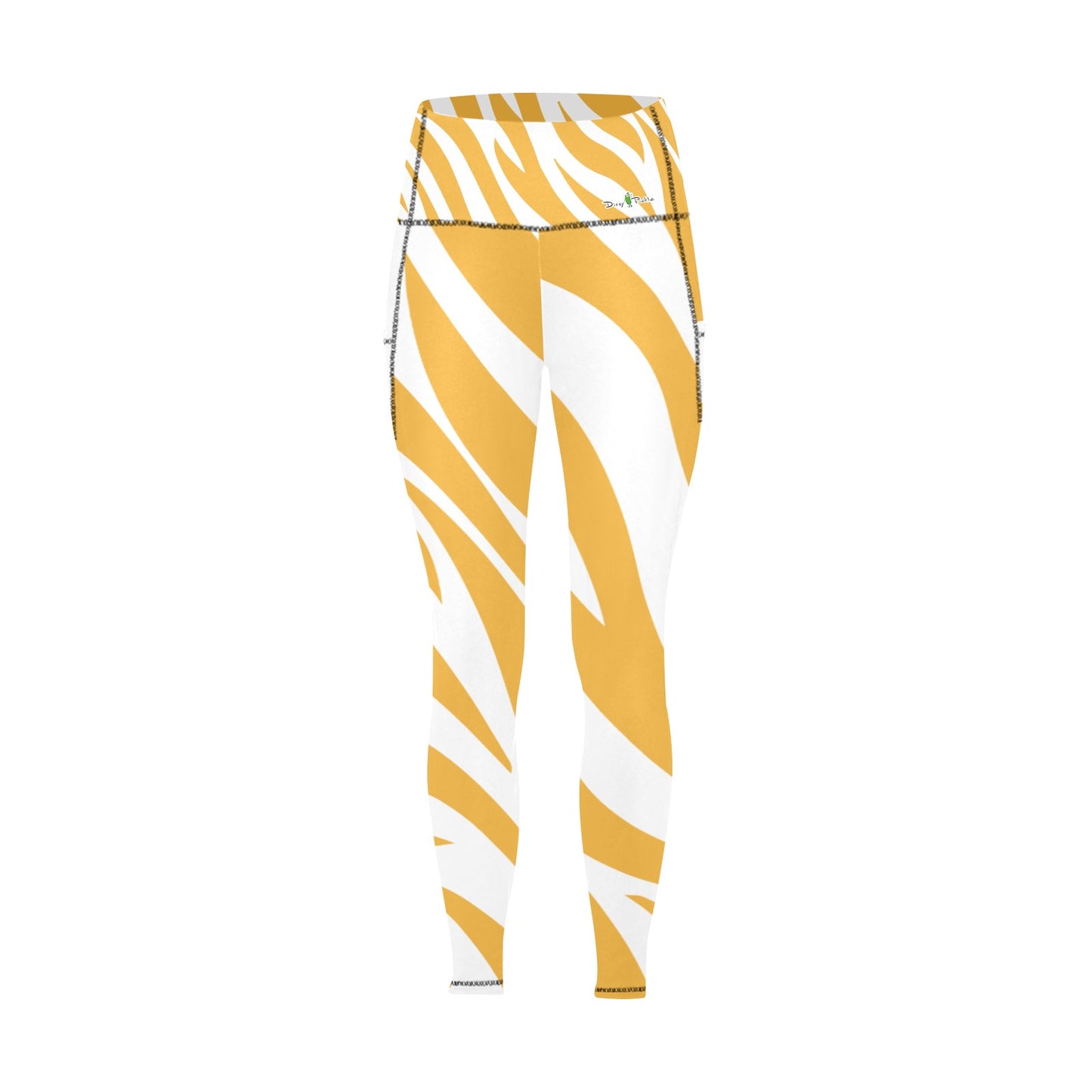 Dizzy Pickle Bridget Gold Women's Pickleball Performance Leggings (Ankle Length, High-Waisted, & Two Side Pockets)