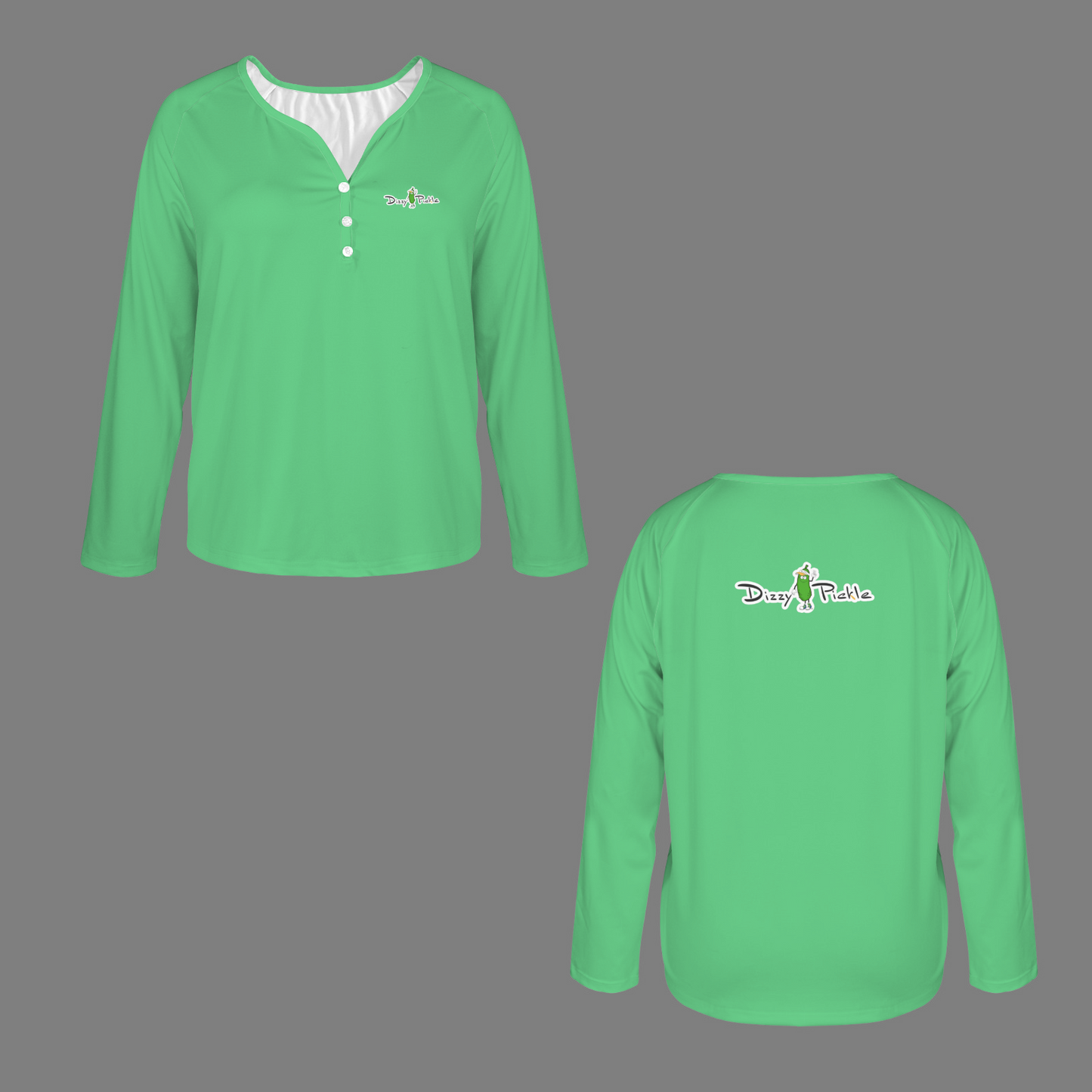 Three Button Long Sleeve Kelly Green