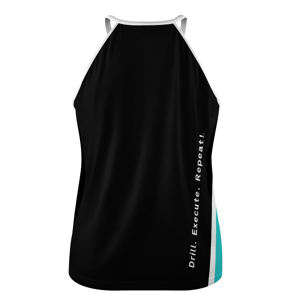 Dizzy Pickle Performance DS Women's Pickleball Sleeveless Crew Neck Vest Black Turquoise