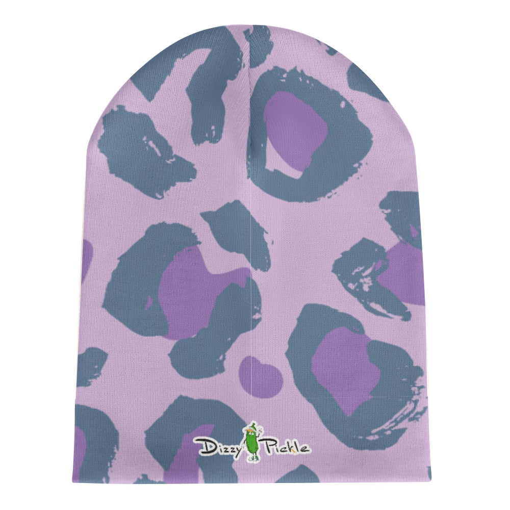 Dizzy Pickle Laura Lavender Animal Print One-Size Knitted Beanie