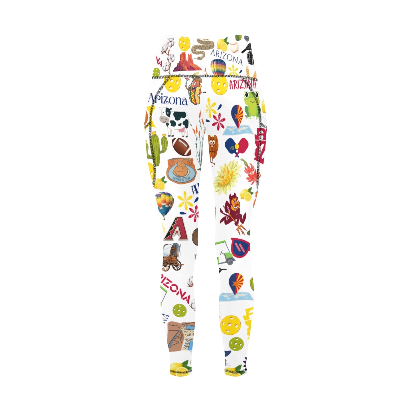 Dizzy Pickle Arizona Women's Pickleball Performance Leggings (Ankle Length, High-Waisted, & Two Side Pockets)