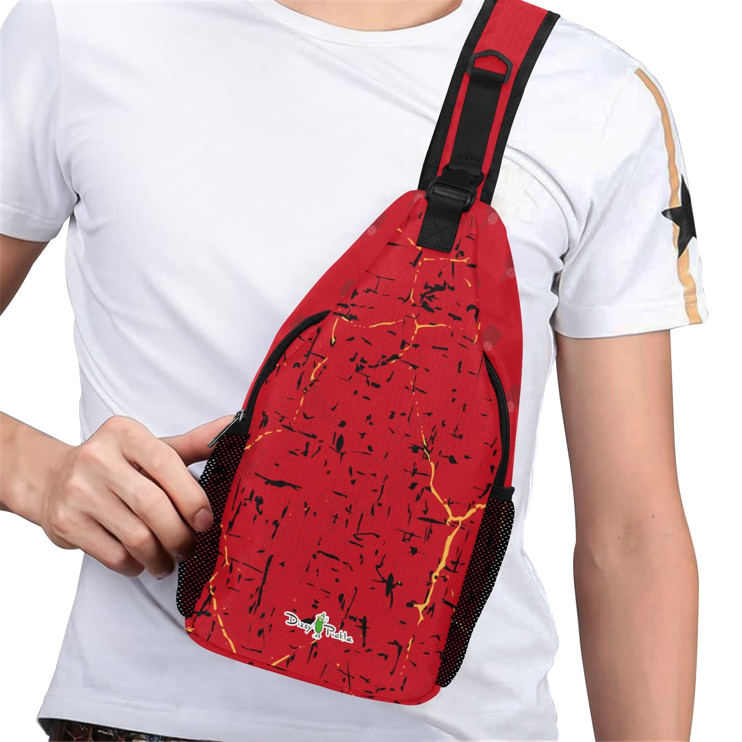 Dizzy Pickle Lynne Red Pickleball Grab-N-Go Crossbody Casual Chest Bag