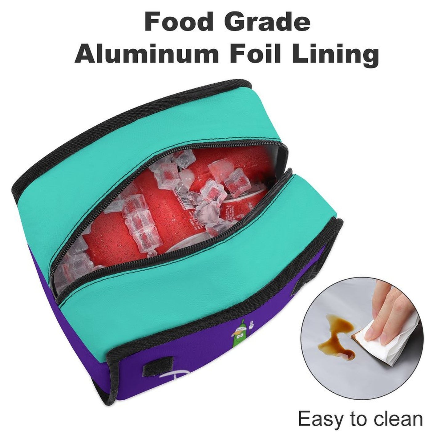 Custom Flip Top Insulated Lunch Bag Thermal Cooler Tote With Handle