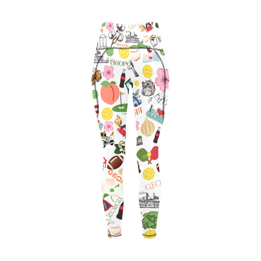 Dizzy Pickle Georgia Women's Pickleball Performance Leggings (Ankle Length, High-Waisted, & Two Side Pockets)