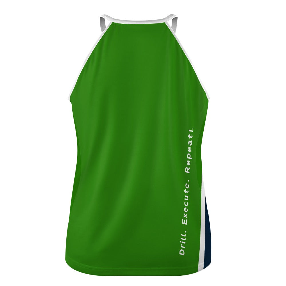 Dizzy Pickle Performance DS Women's Pickleball Sleeveless Crew Neck Vest Green Navy Blue