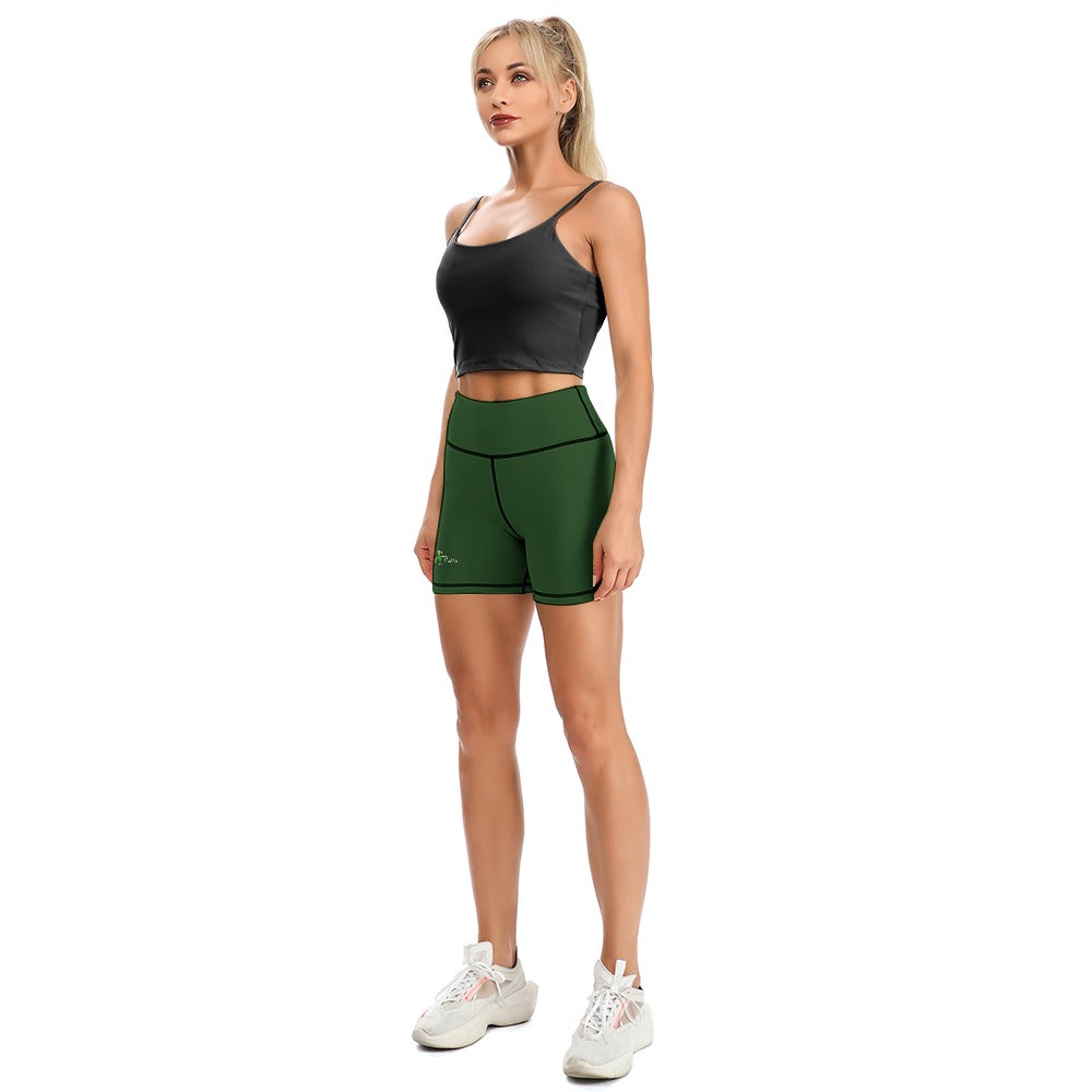 Dizzy Pickle DZY P Classic Dark Green Women's Pickleball Comfortable Skinny Sports Yoga Shorts