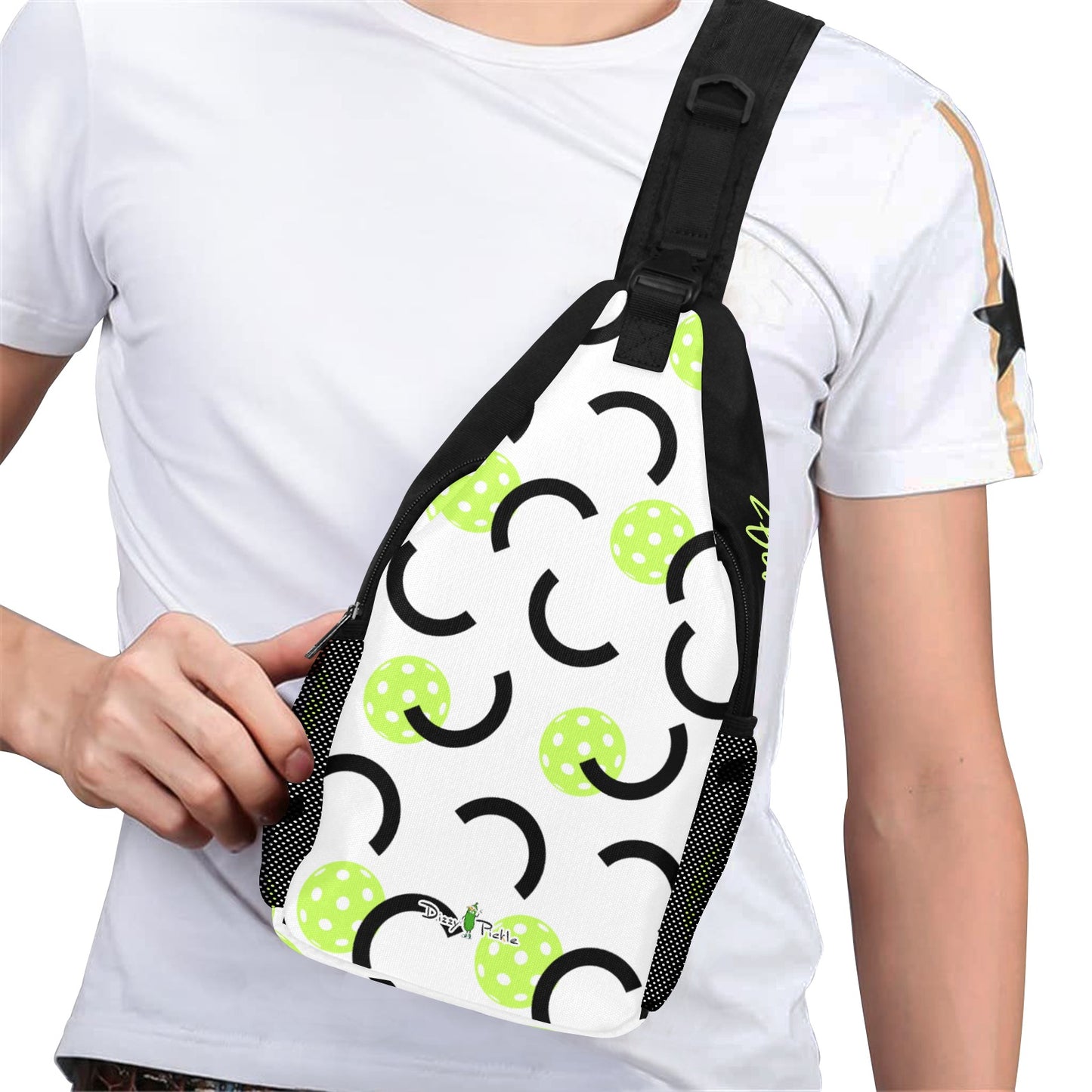 Dizzy Pickle Believe White Pickleball Grab-N-Go Crossbody Casual Chest Bag