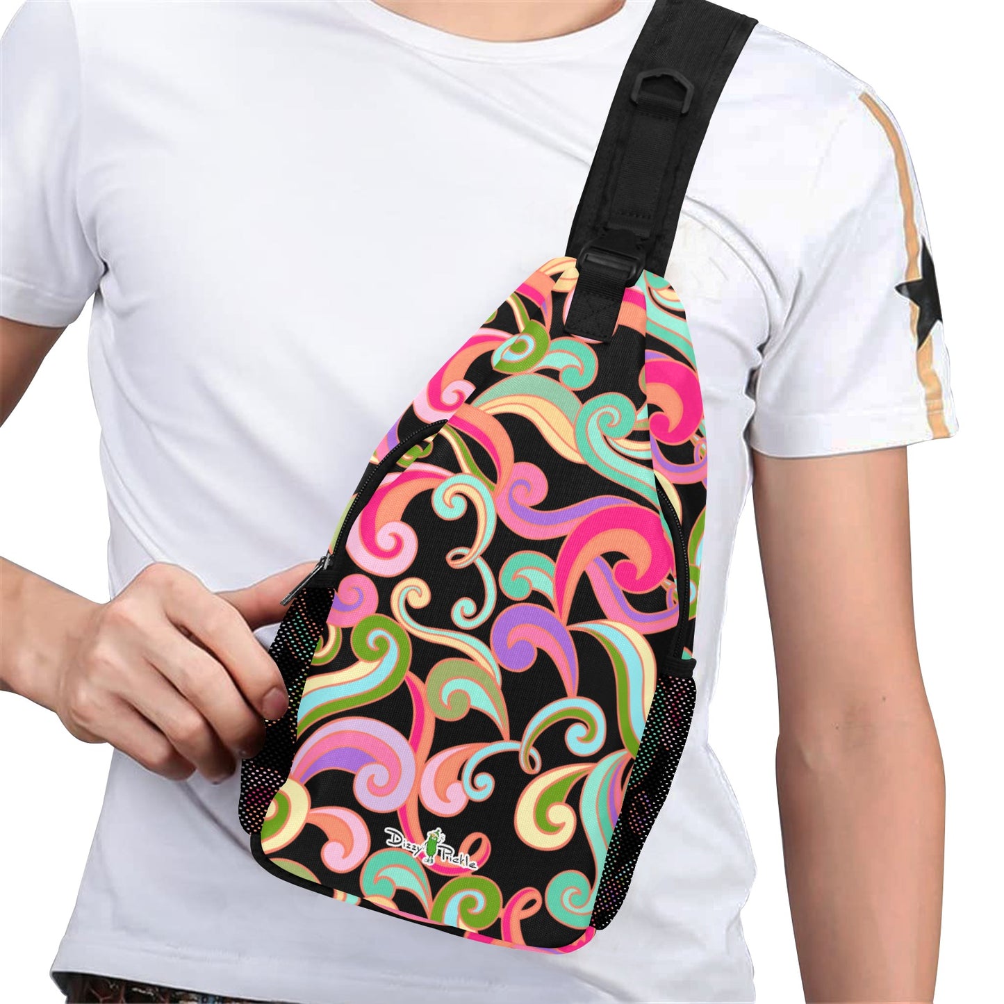 Dizzy Pickle Anna Black Pickleball Grab-N-Go Crossbody Casual Chest Bag