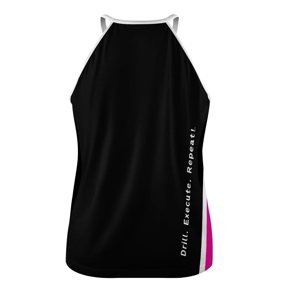 Dizzy Pickle Performance DS Women's Pickleball Sleeveless Crew Neck Vest Black Fuchsia